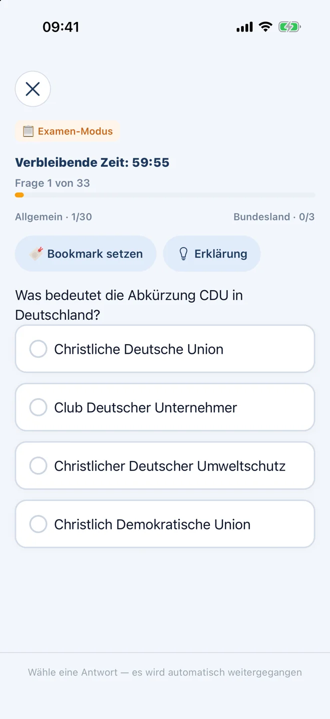 Road to Germany: Probeexamen