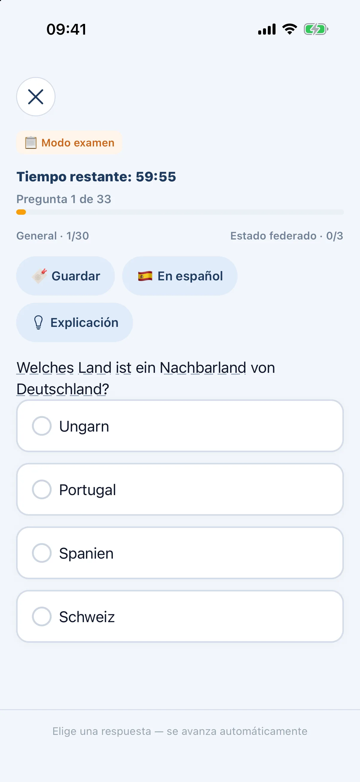 Road to Germany – Simulación de examen